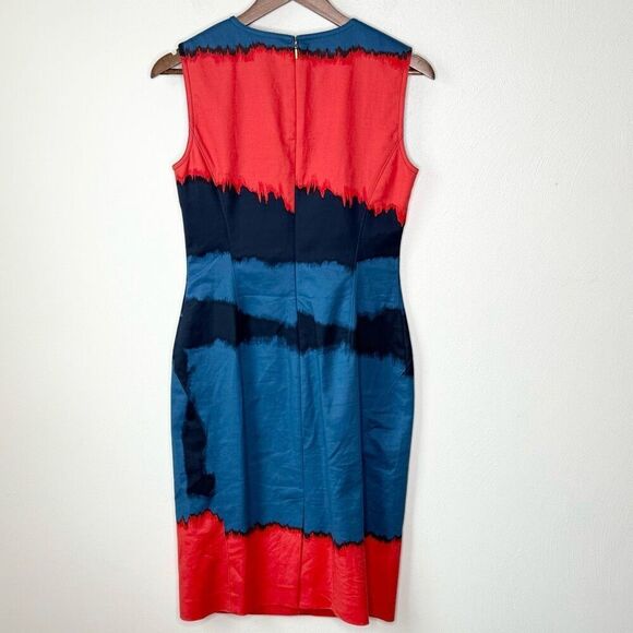 Donna Karan Sheath Sleeveless Orange and Blue Dress - Women’s US 4 - Picture 3 of 13